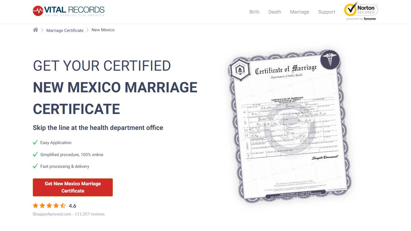 Get Your Certified New Mexico Marriage Certificate - Vital Records Online