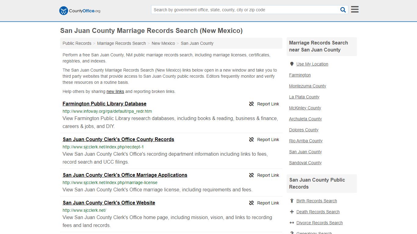 Marriage Records Search - San Juan County, NM (Marriage Licenses ...
