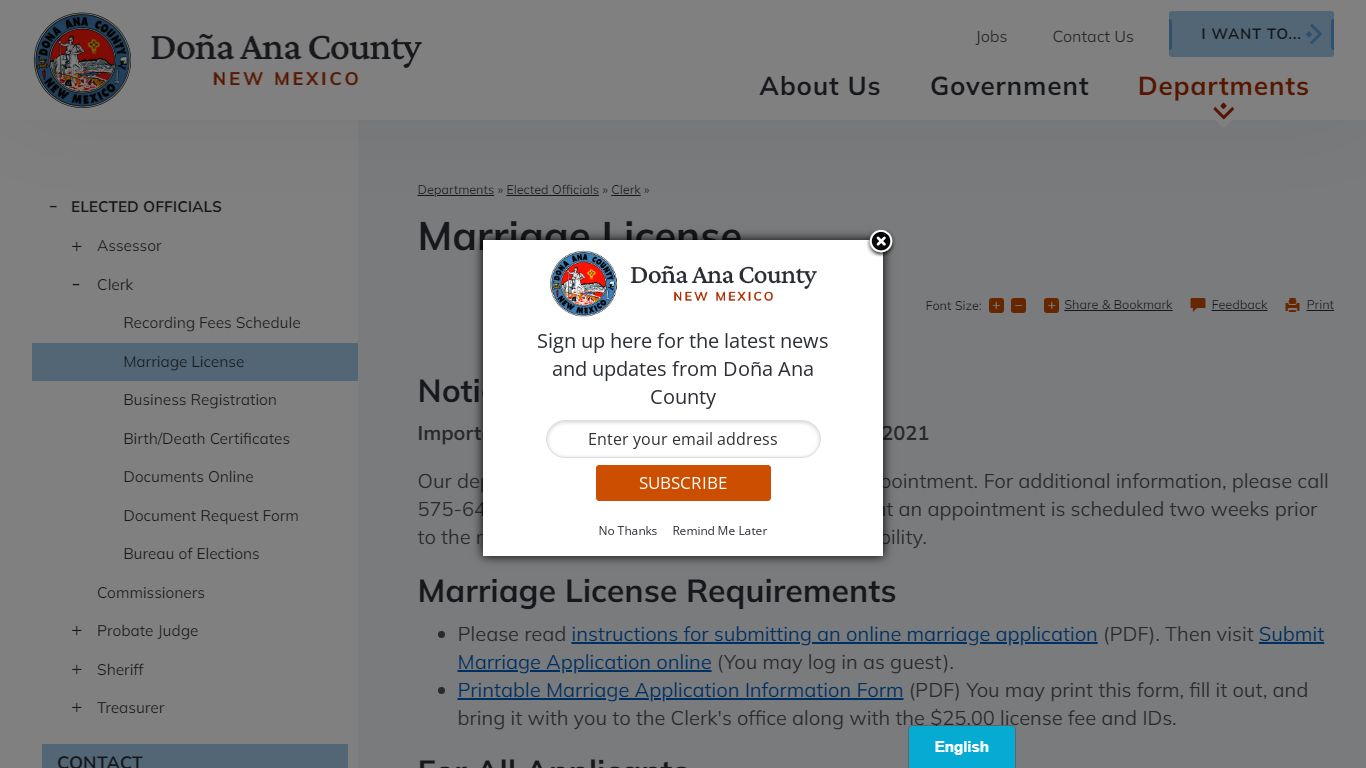 Marriage License | Doña Ana County, NM